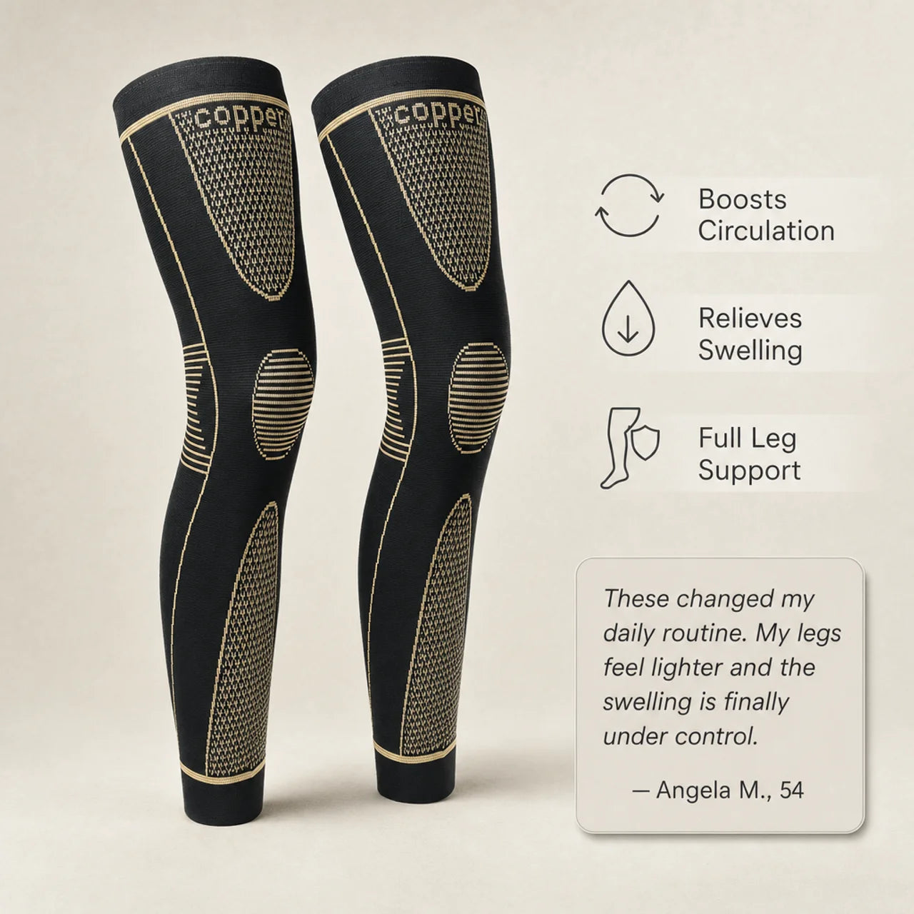 Premium Copper Leg Sleeve